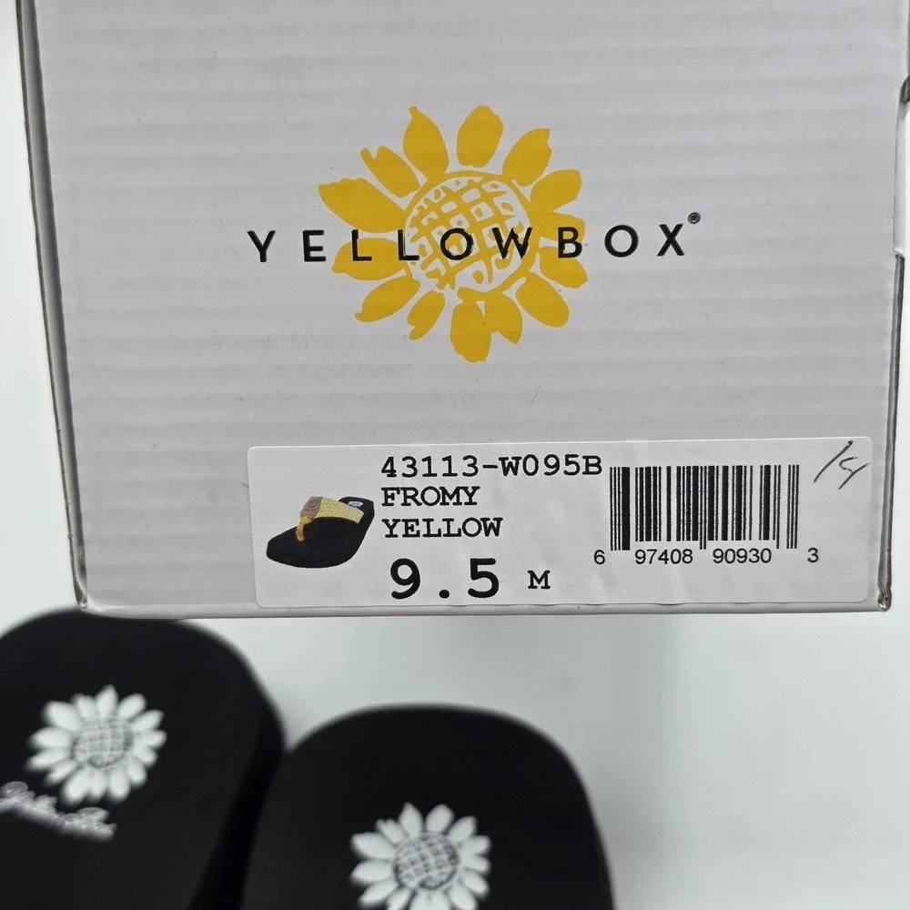 Yellow Box Shoes Womens 9.5 Yellow FROMY Thong Flip Flop Sandal Polka Dot Casual - Picture 3 of 10
